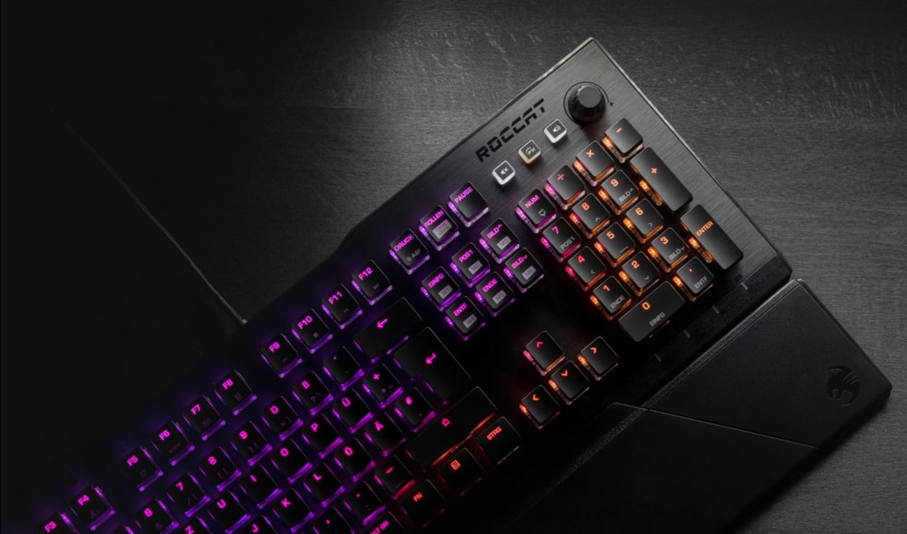 Vulcan 121 AIMO keyboard is illuminating RGB lighting